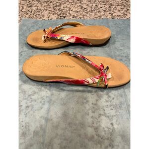 Vionic Women Flip Flop Sandals Orthotic Comfort Multicolor Size 11 (cleaned)